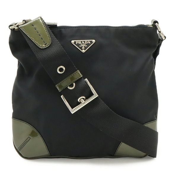 PRADA Black Leather Shoulder Bag